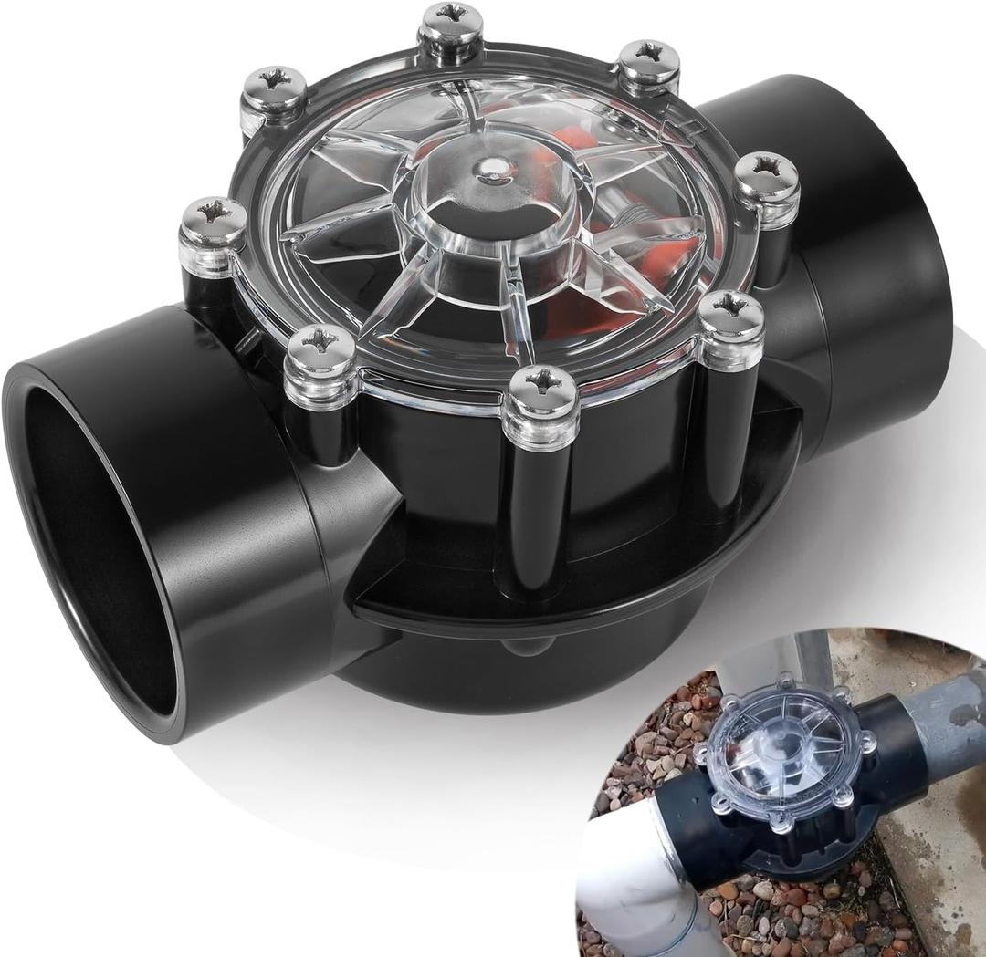 7305 Check Valve Replacement, 2 Inch or 2.5 Inch PVC One-Way Valve for Pool and Spa Plumbing Systems, Clear Cover Backflow Preventer for Inground & Above Ground Use
