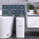 MOPUP Bathroom Trash Can, Automatic Bagging Garbage Can, 3.5 Gallon Slim Smart Small Plastic Trash Bin, Narrow Motion Sensor Trash Can for Bedroom, Office White