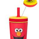 Zak Designs Sesame Street Kelso - Vasos para nios pequeos para viajes o en casa, vaso de acero inoxidable aislado al vaco de 12 onzas con diseo a prueba de fugas, perfecto para nios (Elmo)