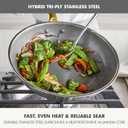 GreenPan Hybrid APEX 11" Tri-Ply Stainless Steel Wok, Ceramic Nonstick Pan