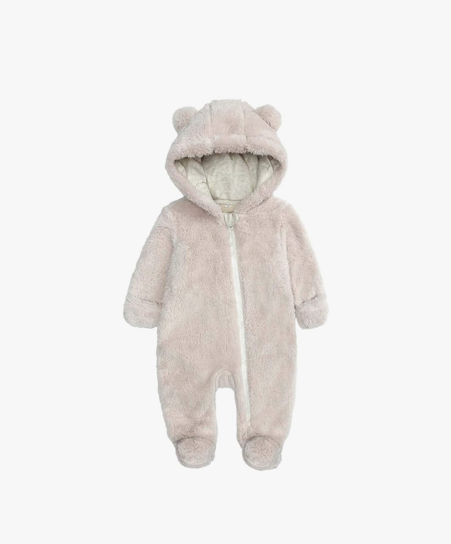 Newborn Baby Jumpsuit Hooded Fleece Rompers Long Sleeve Onesies Outwear Outfits 73/46