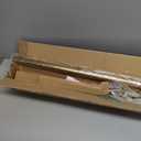 Warm Gold Bay Window Curtain Rods with Aluminum End Cap Finials and Brackets,Adjustable 36-72 Inch Center Rod for windows (24-68), 20-36 Inch Side Rods for windows (16-32),1 Inch Diameter