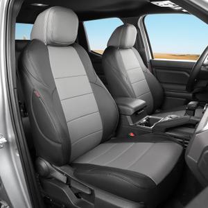 coverdream 2024 2025 2026 Tacoma Seat Covers Full Set for Toyota Tacoma 4th Gen Double/Crew Cab SR,SR5,TRD Sport,TRD Off-Road,Limited,Fully Covered,Waterproof Leather Car Seat Protector(Black/Gray)