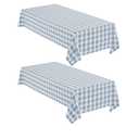Checkered Tablecloth Rectangle, 2 Pack Gingham Table Cloths Waterproof Wrinkle Free Buffalo Plaid Table Covers Washable for Dining, Parties & Outdoor Picnic(Light Blue and White, 52"×70")