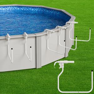 Upgraded 5-Pack Solar Cover Holder for Above Ground Pool, Adjustable Solar Pool Cover Holder, Suitable for Steel Wall Above Ground and Framed Swimming Pools, Pool Solar Cover Hooks