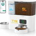 Automatic Cat Feeder and Water Dispenser, 8L WiFi Cat Dry Food Dispenser | 5L Pet Feeder | 3L Gravity Waterer | Large Capacity | Dry & Wet Separation | Detachable and Washable | Remote Feeding