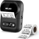 NELKO P110 Label Makers, Portable Bluetooth Thermal Label Printer, Label Maker Machine with Tape for Address, Home, Office, Organization, Compatible with Android & iOS System, with 1 Roll Label, Black