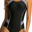 Tempt Me Women One Piece Swimsuits Athletic Racerback Swimwear Training Exercise Slimming Bathing Suit M