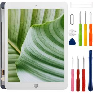 New LCD Display for iPad Air 2 2014 9.7" A1566 A1567 Touch Screen Digitizer Assembly Replacement with Upgraded Repair Tools Kit-White