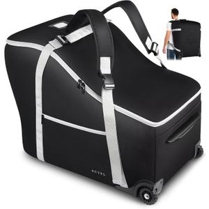 SCTEL Infant Car Seat Travel Bag Backpack for Airplane, Fits Doona Car Seat Stroller and Base, Padded Carseat Cover for Air Travel, Nuna Pipa Car Seat Travel Bag with Wheels