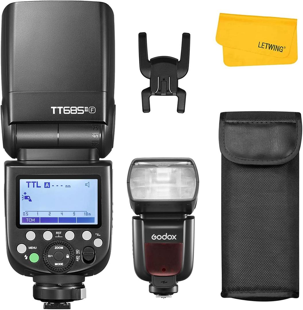 Godox TT685II TT685II-F Flash for Fuji, 2.4G Fujifilm Flash Speedlite HSS 1/8000s GN60, TCM Instant Conversion, Quick Release Lock, External Flash Speedlite Compatible for Fujifilm Camera