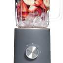 COOK WITH COLOR 300 Watt Blender: Powerful 2-Speed Control with Pulse, 4-Tip Stainless Steel Blades, 25oz (750ml) Jar, and Skid-Resistant Feet, Grey