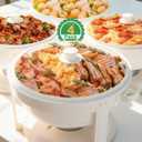 IMACONE Maifanite-Coated Chafing Dishes for Buffet of 4, 6QT White Chafing Dish Buffet Set Stainless Steel Chafer Set, Roll Edge Food Warmers for Parties, Wedding, Birthday, Church Events, Catering
