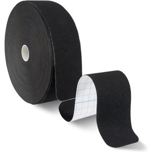Kinesiology Tape Precut - 115ft (140 Strips) Bulk Roll, Latex-Free & Water-Resistant Athletic Tape - Muscle & Joint Support for Sports, Workouts (Black)