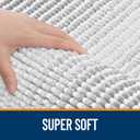 OLANLY Bathroom Rugs 30x20, Extra Soft Absorbent Chenille Striped Bath Rugs, Rubber Backing, Machine Wash Dry, Bath Mats for Bathroom Floor, Tub and Shower, Home Decor Accessories, Light Grey
