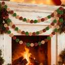 Sumind 3 Pack 19.7 Feet Christmas Velvet Ball Garlands Christmas Pom Pom Garlands Decorations for Xmas Tree Holiday Indoor Outdoor Home Office Hanging Decor Xmas Holiday Party Birthday Banner