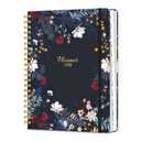 2026 Planner, A5 Weekly and Monthly Planners with Tabs, Spiral Bound Daily Calendar 2026 Planner, Agenda Organizers from Jan. to Dec., Hardcover Habit Tracker Journal 6.18" x 8.5"(Black Bloss) 2pcs