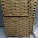 Greenstell Laundry Hamper with Wheels&Lid, 130L Large 3 Sections Clothes Hamper with 2 Types Removable Liner Bags, 5 Mesh Laundry Bags, Handwoven Divided Laundry Basket for Clothes, Natural