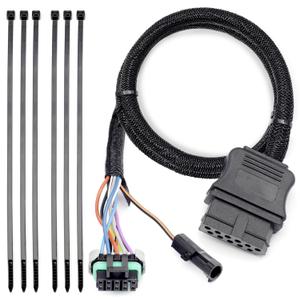 Upgraded 26357 22413 11 Pin Vehicle Side Light Wiring Harness with Dust Cover Replacement for Western Fisher Blizzard SnowEx Plows 11-Pin Snow Plow