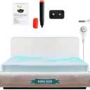 Luxury Grounding Sheets King, 90% Organic Cotton + 10% Pure Silver Fiber, Grounded Fitted Bed Sheet Kit, Deep Pocket, Relieves Pain - Used for Healthy Sleep Therapy - Seafoam Silver