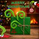 TBD 6Pcs Green Furry Christmas Ornaments Christmas Decorations Christmas Tree Toppers Picks, Green Fuzzy Plush Twigs, Bendable Tree Decor