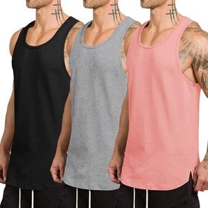 COOFANDY Men's 3 Pack Quick Dry Workout Tank Top Gym Muscle Tee Fitness Bodybuilding Sleeveless T Shirt. Size M, Black/Light Grey/Pink