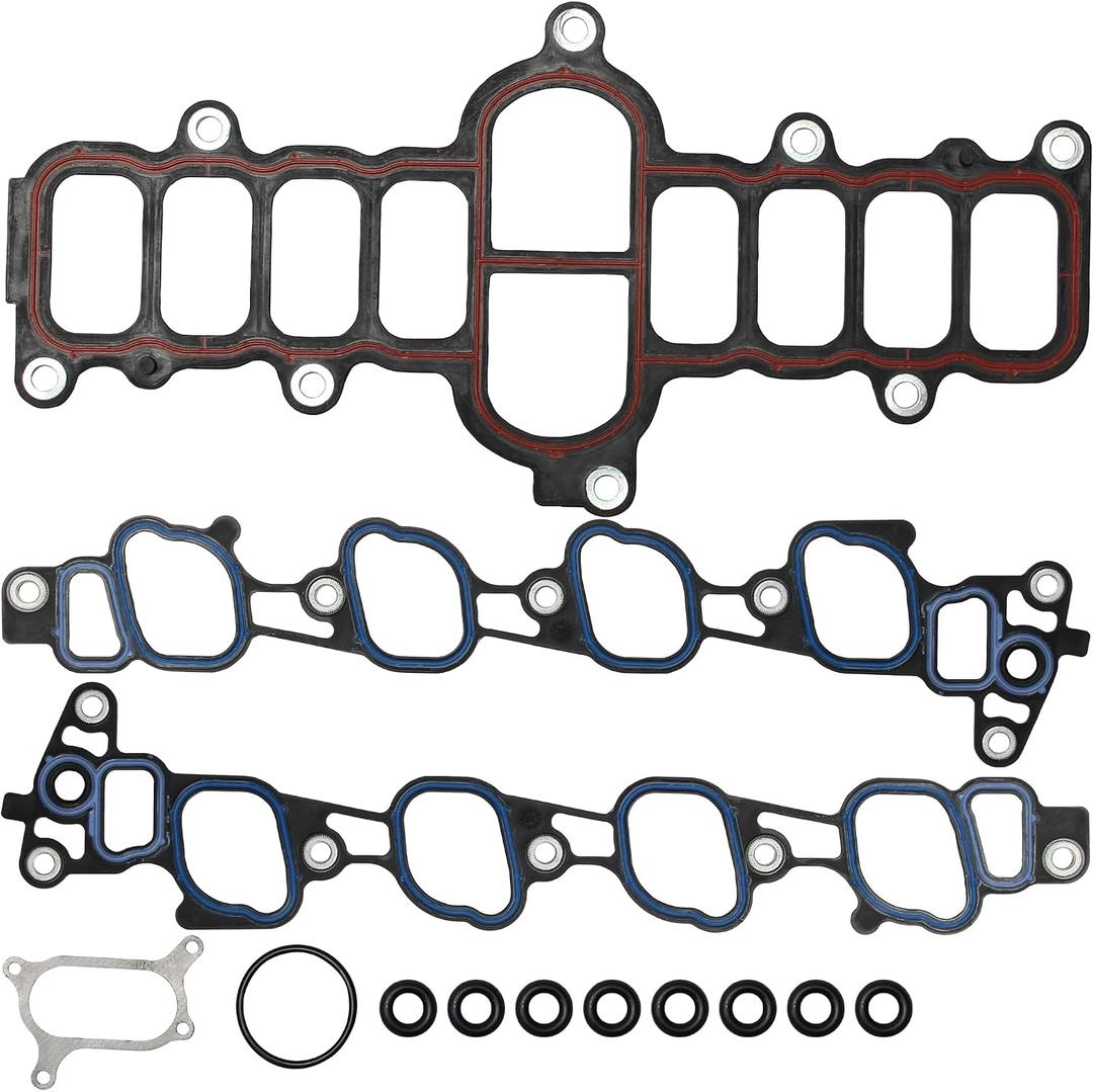 Lower and Upper Intake Manifold Gasket Set MS 96281-1 MS19370 Compatible with Ford E-150 4.6L 04-14, E-150 4.6L 04-14, F-150 4.6L 04-08, Mobility Ventures MV-1 4.6L 14-15