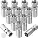 12 Pack 3/8" Hydraulic Hose Fittings, 3/8" I.D. Hose x 1/2" JIC 37 Female with Protection Cover Hydraulic Hose End Swivel Crimp Fitting Kits