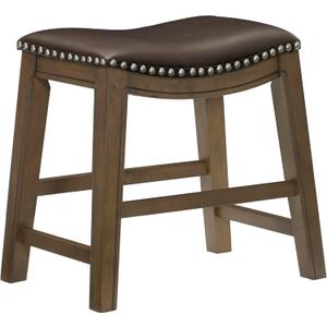 Lexicon Ordway Solid Wood Dining Height Stools - Saddle Table Height Stools for Transitional Dining Versatile Kitchen Seating Options, Perfect for Casual Entertaining Spaces, 19" SH, Brown