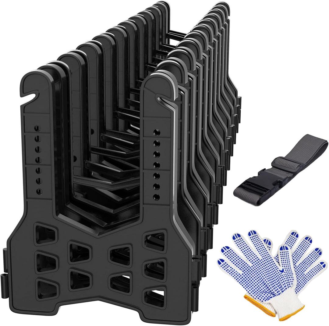 RVMATE RV Sewer Hose Support 10 Feet, Plastic Septic Hose Support Black, Easy to Set Up, Help Dumping Quickly and Securely, Comes with Gloves and Organization Strap
