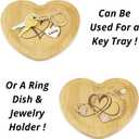 Heart Shaped Spoon Rest Large Engraved Bamboo Wood for Kitchen Utensils Wooden Vintage Country Tray Protects Countertop Fits Spoonful of Love Spoon