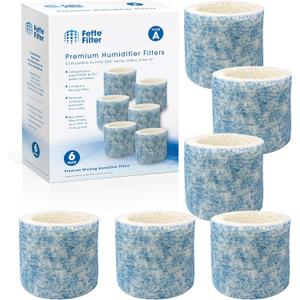 Fette Filter - Upgraded Blue Mesh Treated Layer Humidifier Wicking Filters Compatible with Honeywell HAC-504AW, Filter A for Models HAC-504, HAC-504AW, HCM 350 and Other Cool Mist Models - Pack of 6