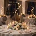Floor Candelabra Tall 9 Arm Candle Holders for Wedding Centerpiece, 60" Black Metal Candlestick for Pillar Tealight Candles for Party Ceremony Aisle Reception