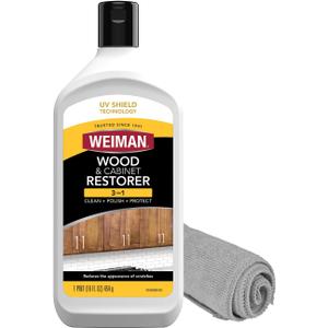 Weiman Wood and Cabinet Restorer 3-In-1 Bundle - Removes Dirt, Residue, Dust, Reduces Scratches, Restore Shine, Prevent Fading, UV Shield Technology, Safe for Antique Wood, Tables, Chairs, Cabinets