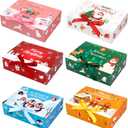 Ssyuysto 12PCS Christmas Gift Boxes with Lids and Ribbon Holiday Present Boxes for Gifts Wrapping Xmas Party Favor Boxes Reusable Decorative Xmas Packaging for Cookies Candy Gifts (10.62'' x 7.87'' x 3.14'')