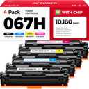 067H High Yield Toner Cartridge Compatible Replacement for Canon 067H 067 High Capacity Works for Canon Color imageCLASS MF650C LBP630C Series MF656Cdw MF653Cdw MF654Cdw LBP632Cdw 4-Pack