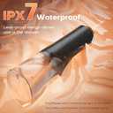 Water Dental Flosser - Portable Cordless Oral Irrigator 300ML, Rechargeable IPX7 Waterproof Irrigation Cleaner for Teeth Cleaning & Flossing, Travel & Home Use (Pure Black)