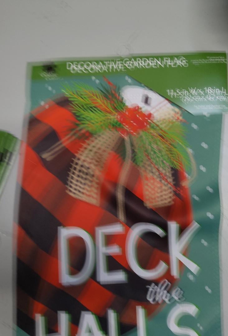 5 x STYLE SELECTIONS 12.5" x 18" HOLIDAY Garden Flag - "DECK THE HALLS"