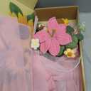 Crochet Flower Bouquet of Lilies Flowers Gifts for Mom with Greeting Card