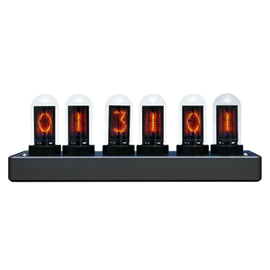 Adventurers IPS Nixie Tube Clock, Creative Electronic DIY Nixie Tube Clock Simulation with 6-Bit IPS LCD Screen,12/24 Hours, RGB Backlit Desktop Decoration,Gifts for Decorating Rooms and Desks