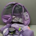 Add Tail Mambobaby Float with Canopy, Baby Floats for Pool Non-Inflatable Waist Float Swim Training Toy with UPF 50+ UV Sun Canopy (Contrast-Purple)