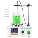 85-2 Digital Display Magnetic Stirrer with 4 Magnetic Stir Bars Magnetic Stirrer Hot Plate, 0-2000 RPM Lab Stirring System with Temperature Probe, Stainless Steel Plate & Stand Support