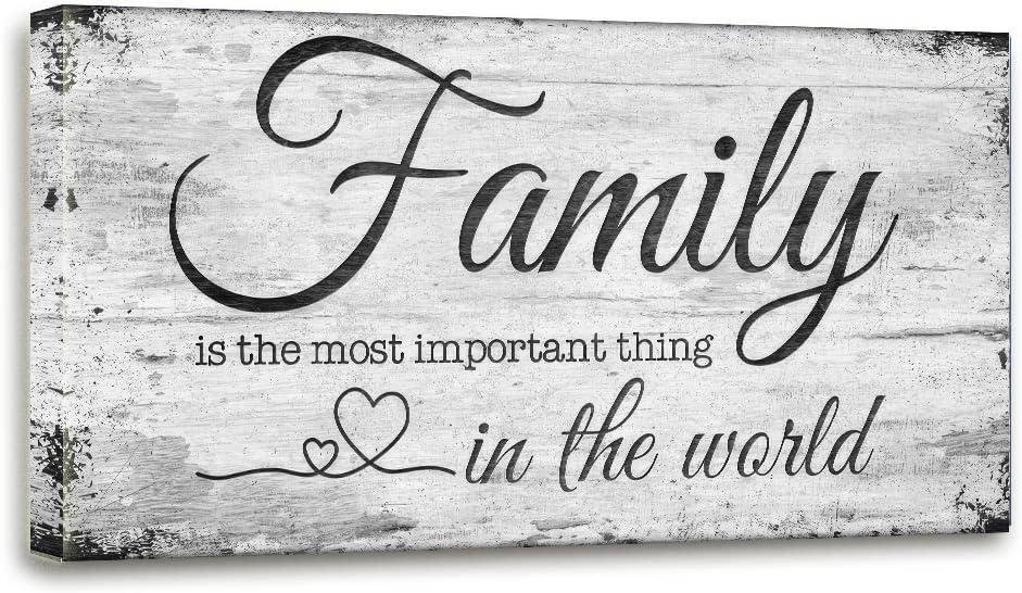 PGINLOTU Family Quotes Canvas Wall Art Large Farmhouse Wall Sign for Living Room Decoration Wooden Board Design Canvas Prints Modern Rustic Artwork Wall Decor -24"x48"