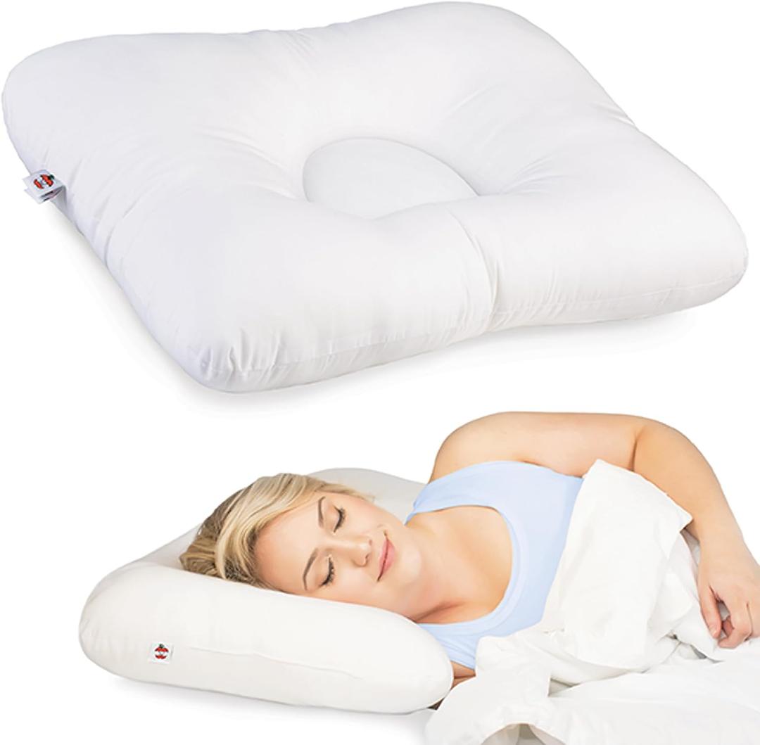 Core Products D-Core Cervical Neck Pillow - Extra Firm Orthopedic Support for Neck Discomfort, Back Sleepers, Dual Neck Rolls, Cervical Alignment, Full Size, Assembled in USA