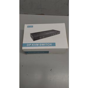 KVM Switch Automatic Mouse Keyboard Screen 4 PC - DISPLAYPORT USB - with Remote Control, Power Supply and Cords - Ultra HD 4K 60Hz