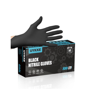 Nitrile Gloves HEAVY DUTY 7 Mil Disposable Gloves Black Nitrile Gloves Latex Free Cleaning Cooking Mechanic Gloves, Size: Medium, 100pcs