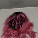 VCKOVCKO Ombre Color Natural Wavy Bob Wig With Air Bangs Short Bob Wigs Women's Shoulder Length Wigs Curly Wavy Synthetic for Girls Colorful Wigs(12",Black to Pink Purple)