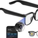 Dormiro AI Smart Glasses with Camera,4K with Audio Bluetooth Camera Glasses for Men Women 8MP 32G HD Hidden Video Recording Support Live Feed,Ai Voice Control,150+ Language Translate, Chart GPT, WiFi