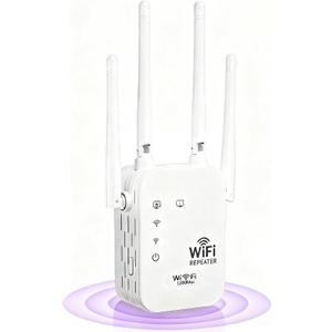2026 WiFi Extenders Signal Booster for Home, 1200Mbps Dual-Band 5GHz 2.4GHz Signal Long Range Up to 10000 sq. ft & 50 Devices (4 Antennas)