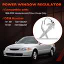 Front Right Passenger Side Window Regulator with Motor, Compatible with 1998–2002 Honda Accord (2 Door Coupe Only), Replaces # 741-491 72211-S82-A01 72215-S82-A01